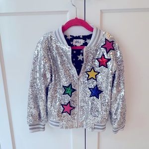 Lola and the Boys sequin unicorn girls jacket